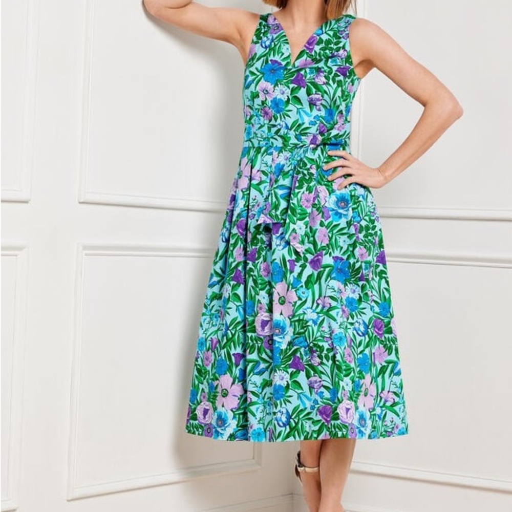 Talbots Floral Sleeveless Garden Dress